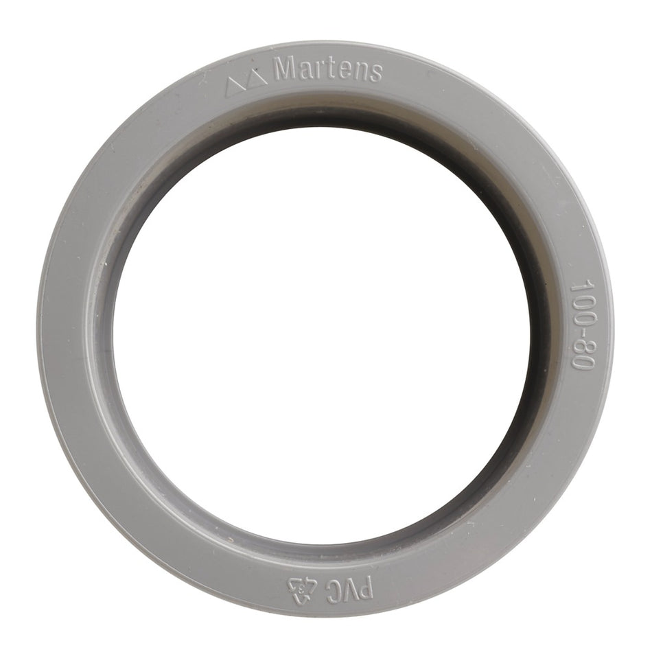 Verloopstuk PVC Ø 100x80 mm t.b.v. riool hemelwaterafvoer-343545