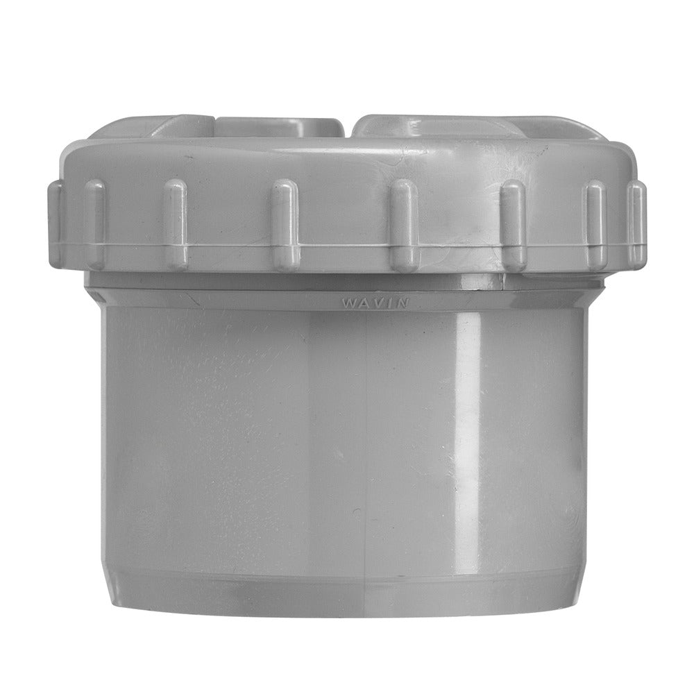 PVC eindstuk wanddikte 3,2 mm Ø 32 mm middengrijs met schroefdeksel-351122