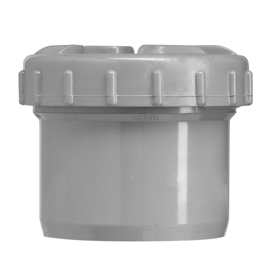 PVC eindstuk wanddikte 3,2 mm Ø 32 mm middengrijs met schroefdeksel-351122