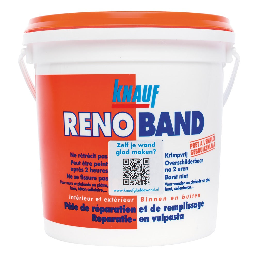 Knauf Renoband reparatie & vul binnen/buiten wit 4 liter-403549
