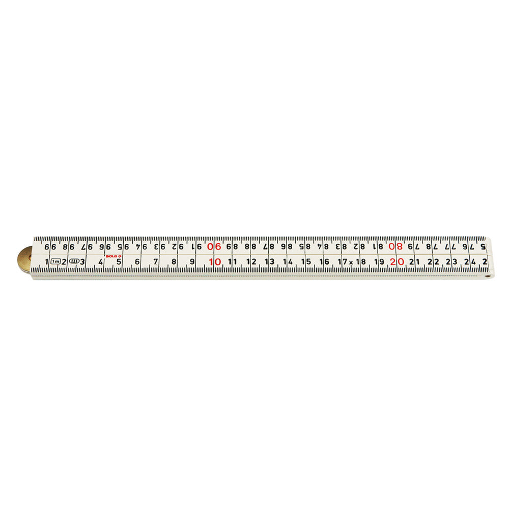 Duimstok Kunststof Wit 1m-500915