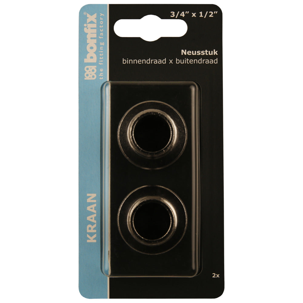 BONFIX Neusstuk 3/4'' binnendraad x 1/2'' buitendraad chroom-511086