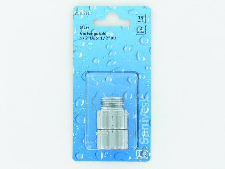 BONFIX Verlengstuk 1/2'' binnendraad x 1/2'' buitendraad x15 mm chroom-512022