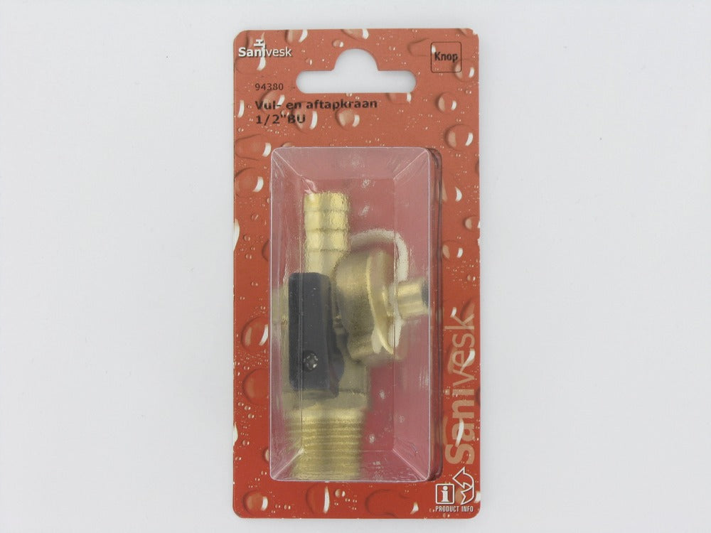 Vul- En Aftapkraan Buitendraad Incl. Knop 1/2"-513613