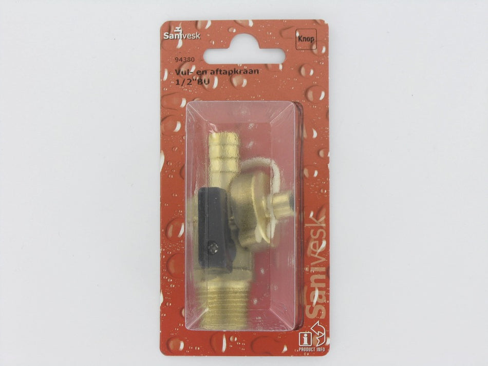 Vul- En Aftapkraan Buitendraad Incl. Knop 1/2"-513613
