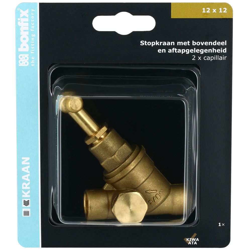 BONFIX Soldeer stopkraan 22x22 mm met aftap-514813
