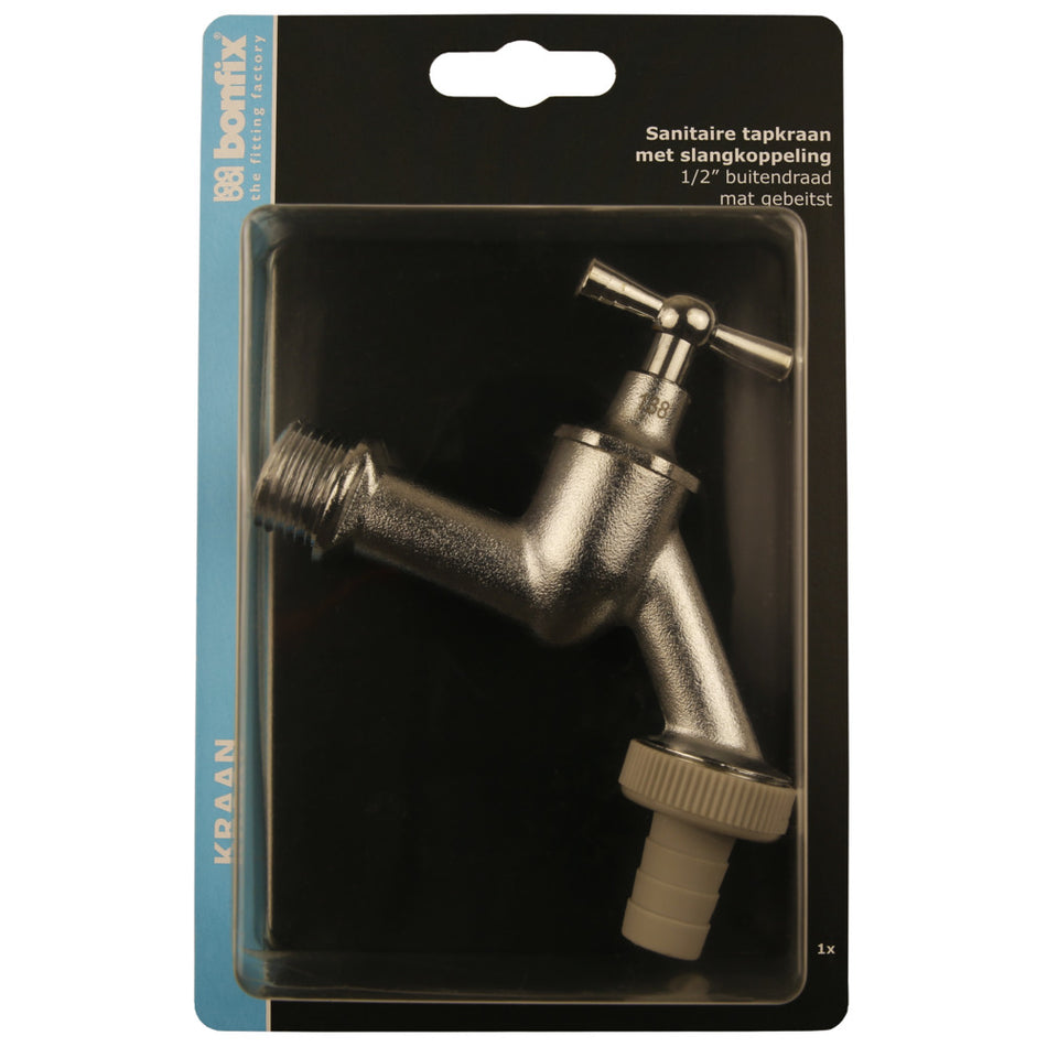 BONFIX Tapkraan 1/2'' mat chroom met wartel-514902