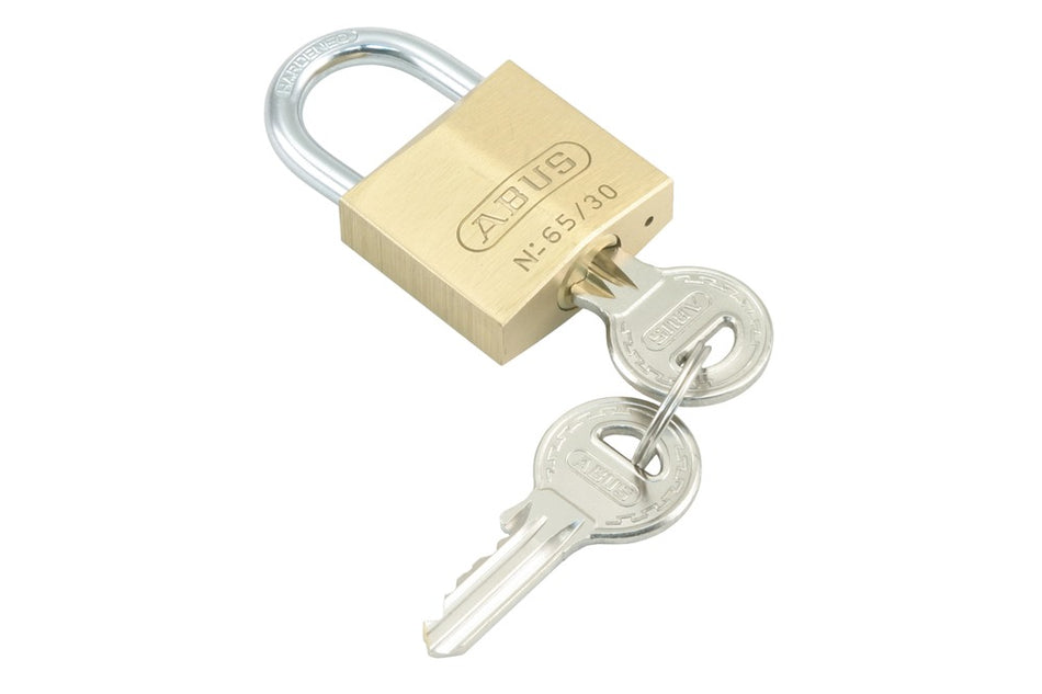 Abus Hangslot 65C Zwaar Messing 40mm Automatisch Sluitend 2stuks-538340