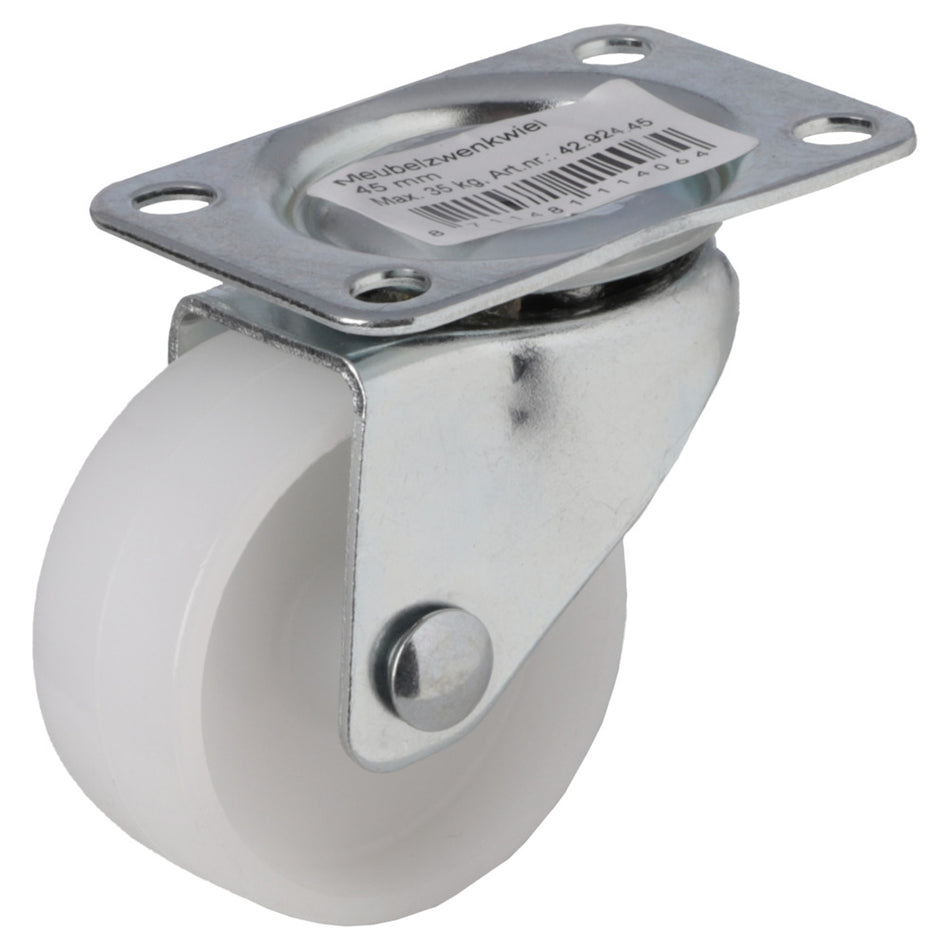 Meubelzwenkwiel Staal Verzinkt 45mm-540669