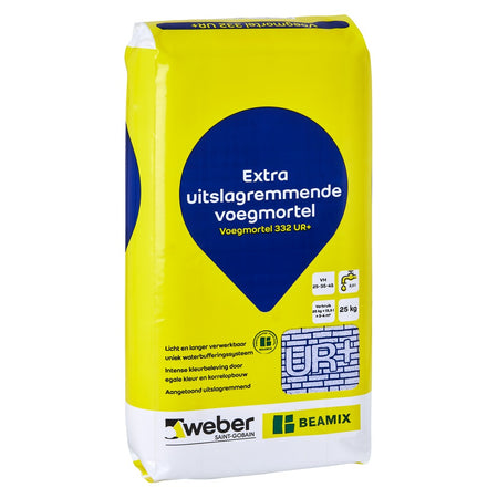 Weber Beamix Voegmortel 332 UR+ Antraciet 2774 Extra Uitslagremmend 25kg-552418