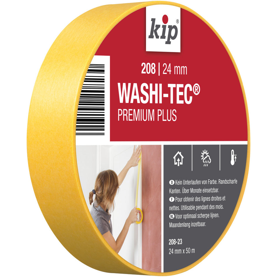 Kip 208 Washi-Tec Tape Premium Plus Geel-554185