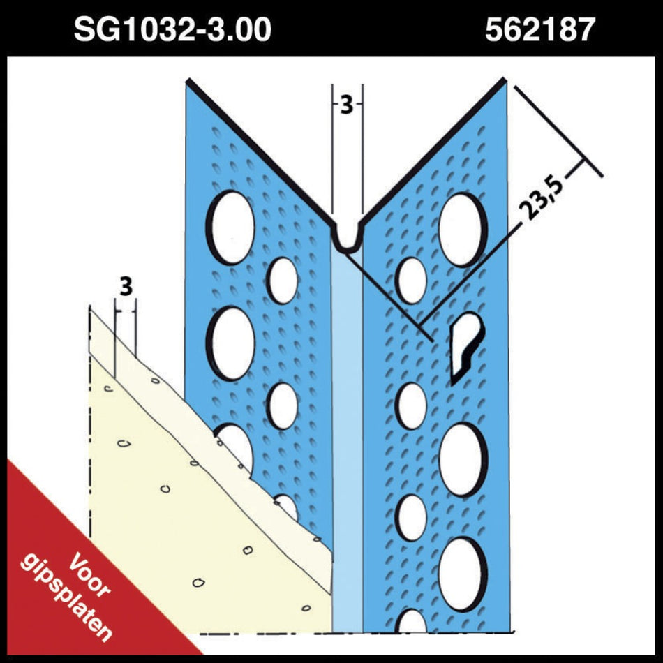 Slimgrip Hoekprofiel SG1032 Verzinkt Staal Stucdikte 3mm-562187