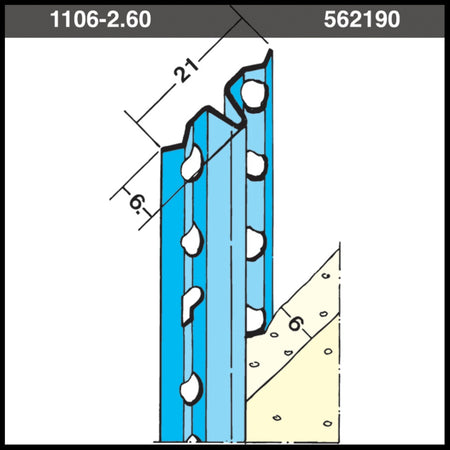 Protektor Afreiprofiel 1106 verzinkt staal stucdikte 6 mm 260 cm-562190