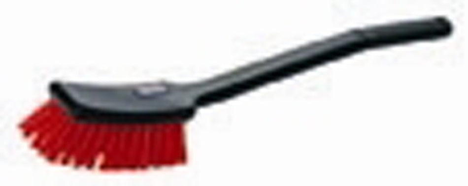 Vero Man-Power Handborstel kunststof 40 cm zwart/rood met harde nylon vezels-563458