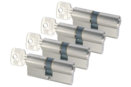 StarX Profielcilinder Vernikkeld 60mm Gelijksluitend SKG2 4stuks-565101