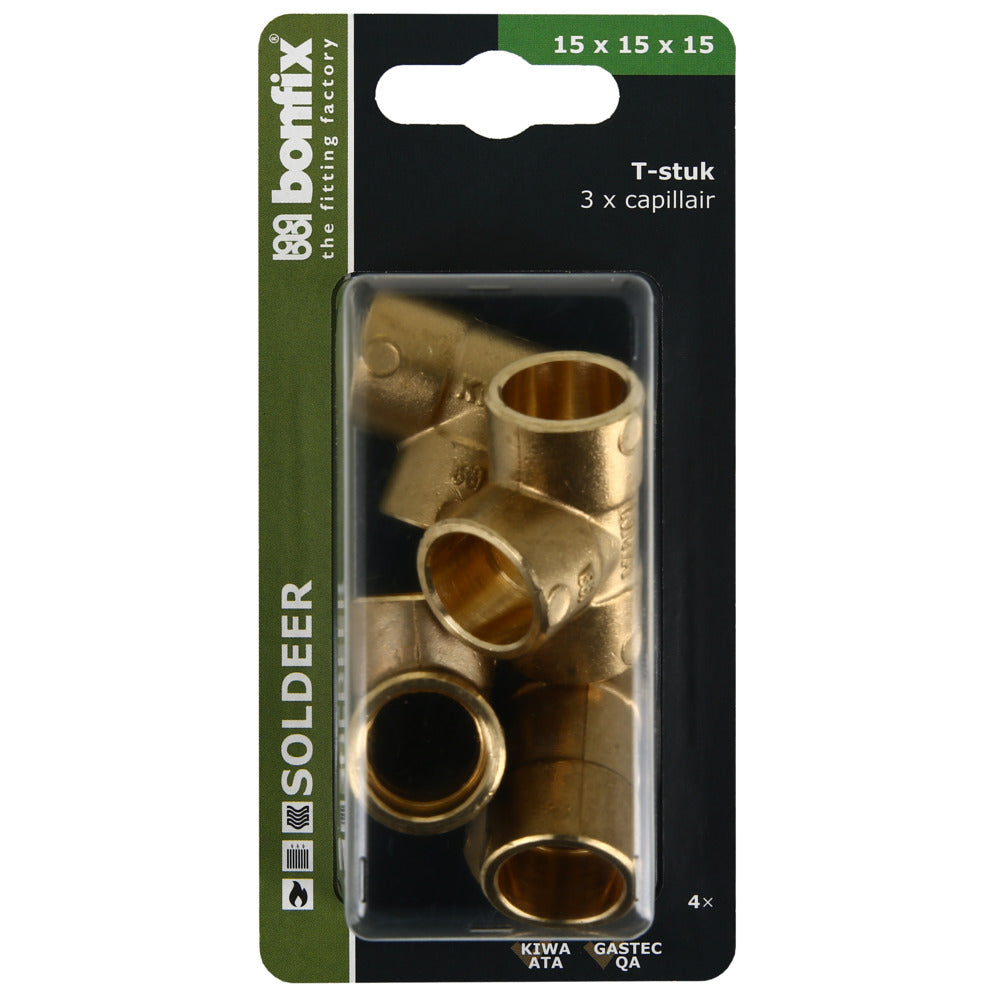 BONFIX Soldeer T-stuk 15x15x15 mm 4 stuks-567980