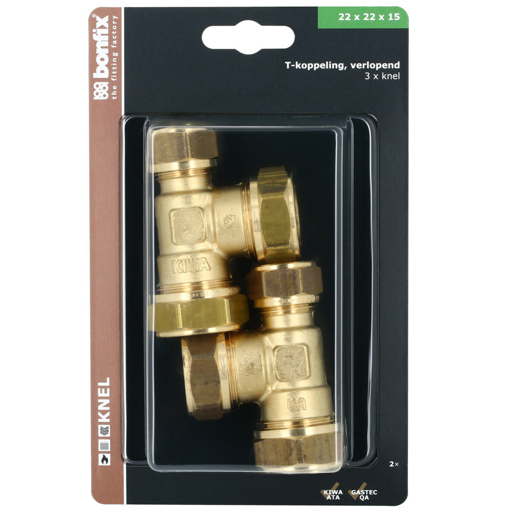 BONFIX Knel T-stuk 22x22x15 mm 2 stuks-568361