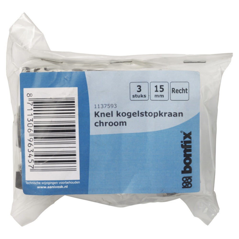 BONFIX Knel kogelstopkraan 15x15 mm recht 3 stuks-568415
