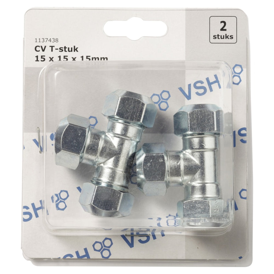 VSH T-Stuk CV Chroom 15x15x15mm 2st-568487