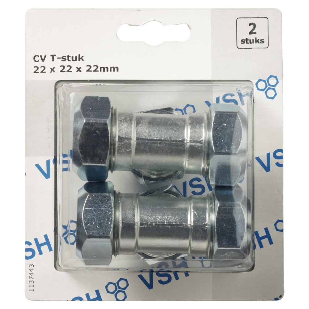 VSH T-Stuk CV Chroom 22x22x22mm 2st-568518