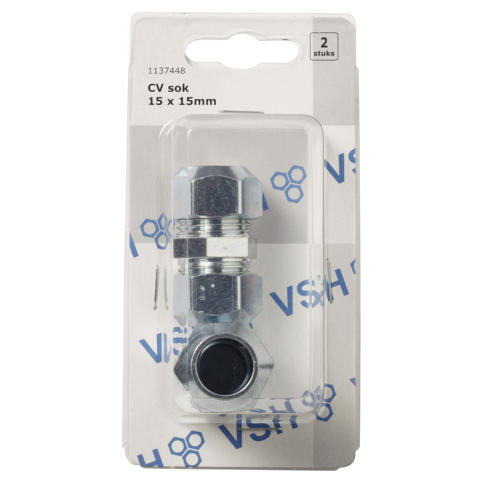 VSH Sok CV Chroom 15x15mm 2st-568523