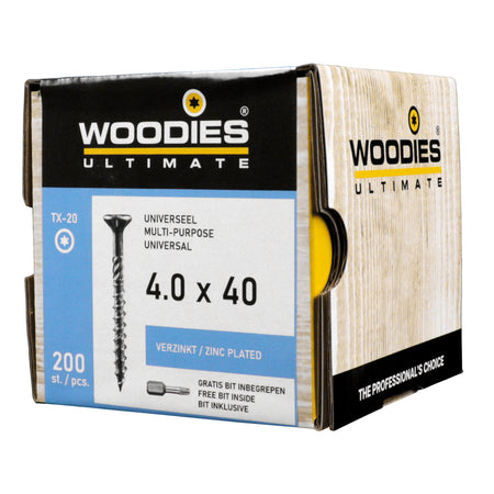 Woodies Ultimate Universele Schroef Verzinkt VK Deeldraad T20-570133