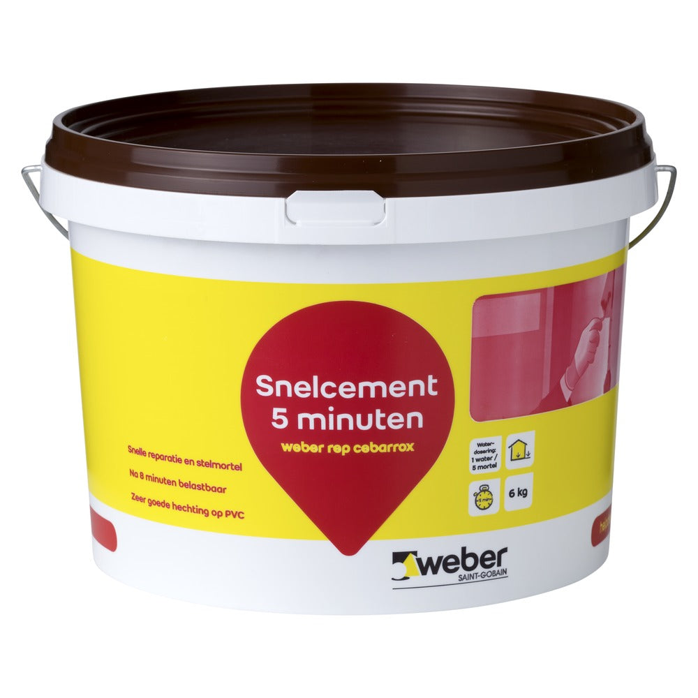 Weber Reparatiemortel Snelcement 5 Minuten Rep Cebarrox 6kg-570562