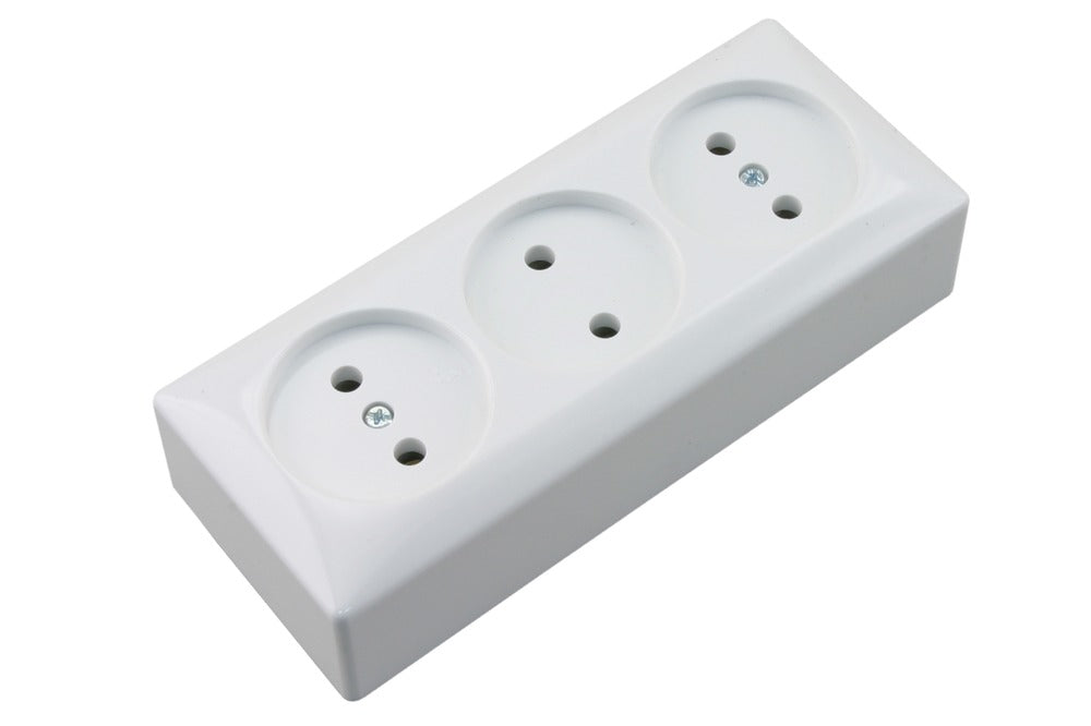 Berker Contactdoos Opbouw 3-Voudig Polarwit-571230