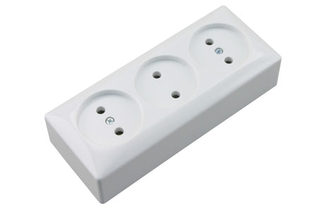 Berker Contactdoos Opbouw 3-Voudig Polarwit-571230