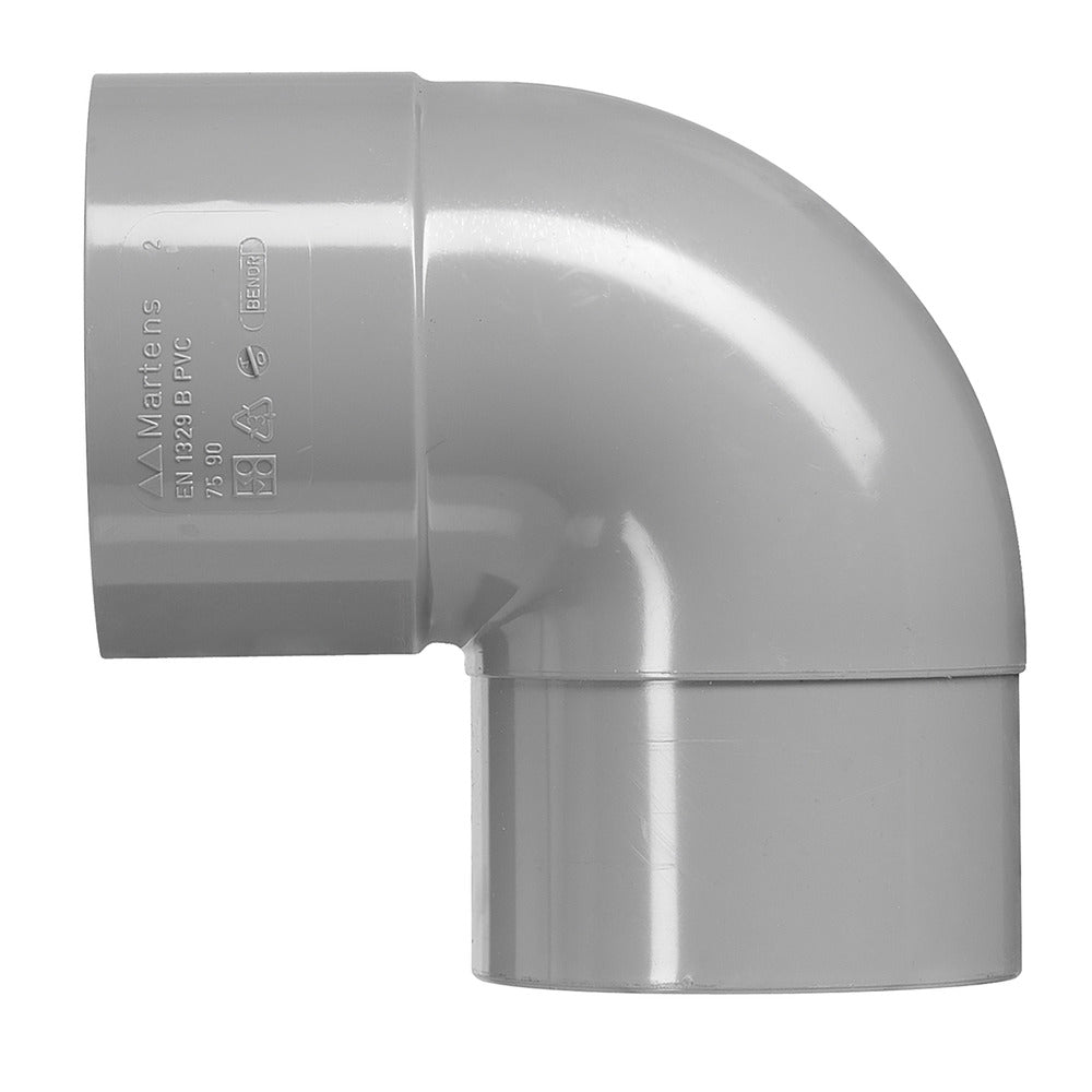 Bocht PVC 1xlijmmof wanddikte 3,25mm Ø90mm 88° KOMO-keur-571739
