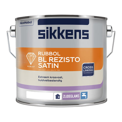 GRATIS LAAGDIKTEKAM SIKKENS LAK RUBBOL BL REZISTO SATIN WIT 2,5L