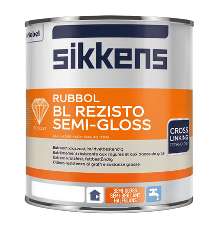 GRATIS LAAGDIKTEKAM SIKKENS LAK RUBBOL BL REZISTO SEMI GLOSS MENGBASIS N00 930ML