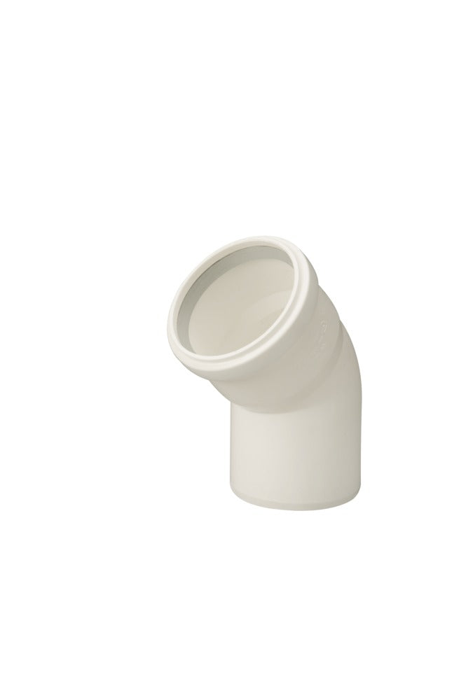 Ubbink Rolux Bocht Enkelwandig Polypropyleen Wit 45° Ø80mm-574719