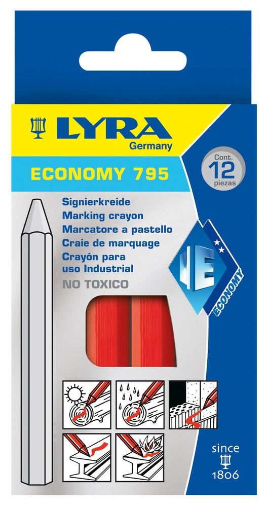 Lyra Merkkrijt Rood 110mm 12st-576465