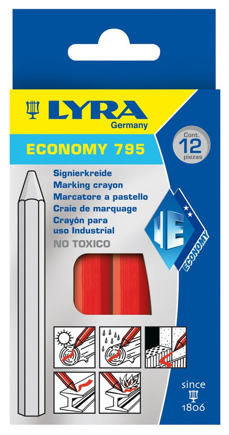 Lyra Merkkrijt Rood 110mm 12st-576465