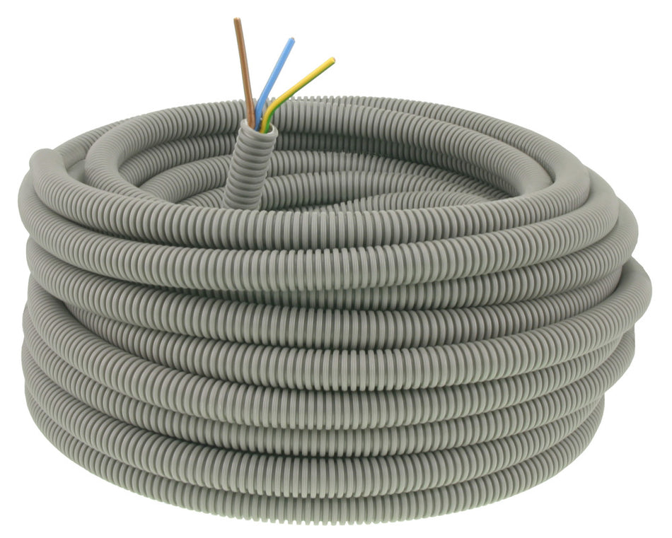 Q-Link Installatiebuis Flexiplus Slagvast Grijs Ø5/8 3x2,5mm2 20m-576597