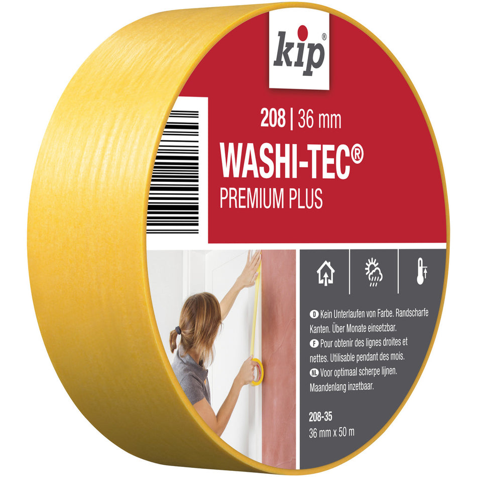 Kip 208 Washi-Tec Tape Premium Plus Geel-577070