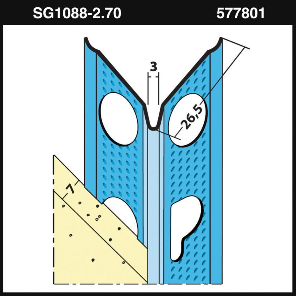 Slimgrip® Hoekprofiel SG1088 verzinkt staal stucdikte 7 mm 270 cm-577801