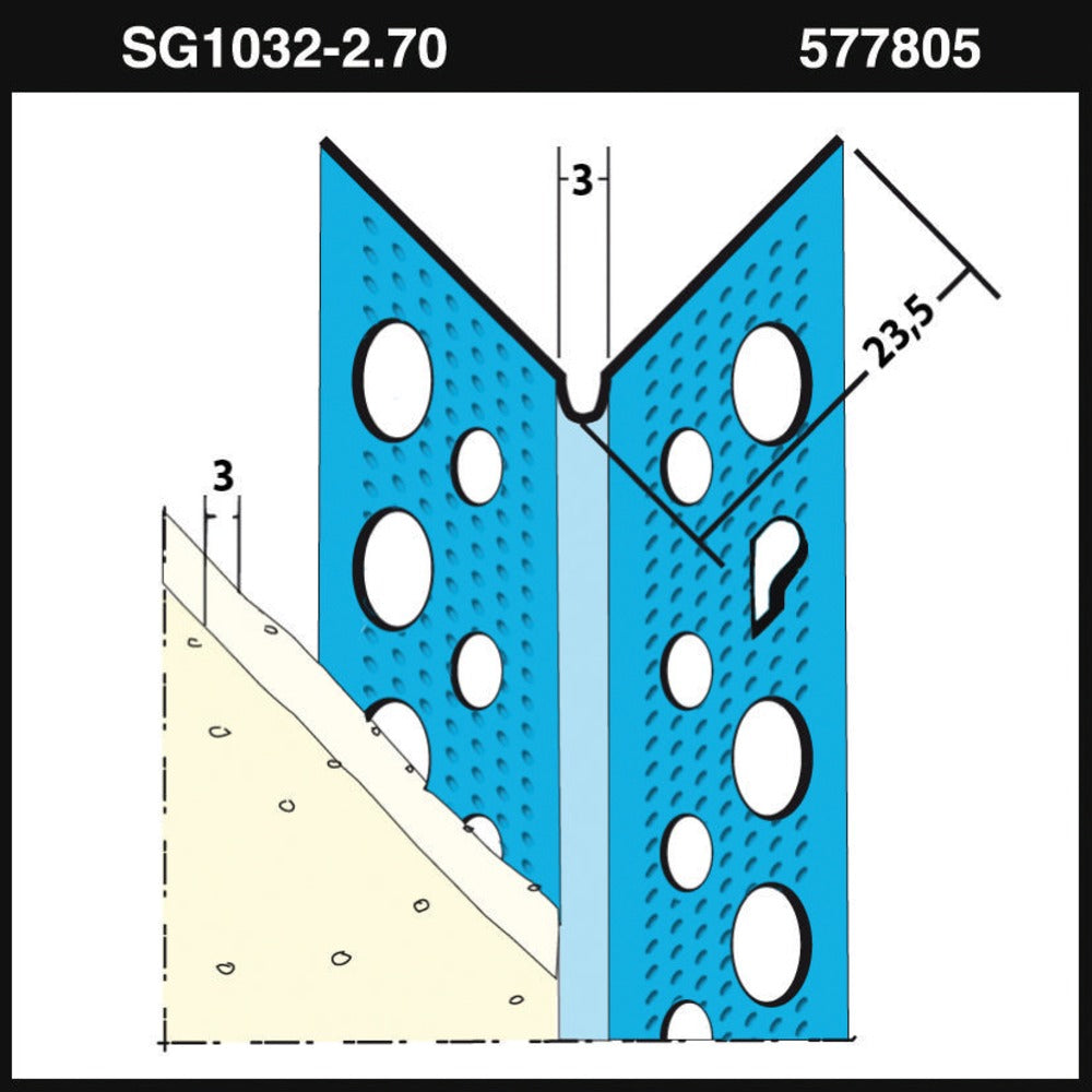 Slimgrip Hoekprofiel SG1032 Verzinkt Staal Stucdikte 3mm-577805