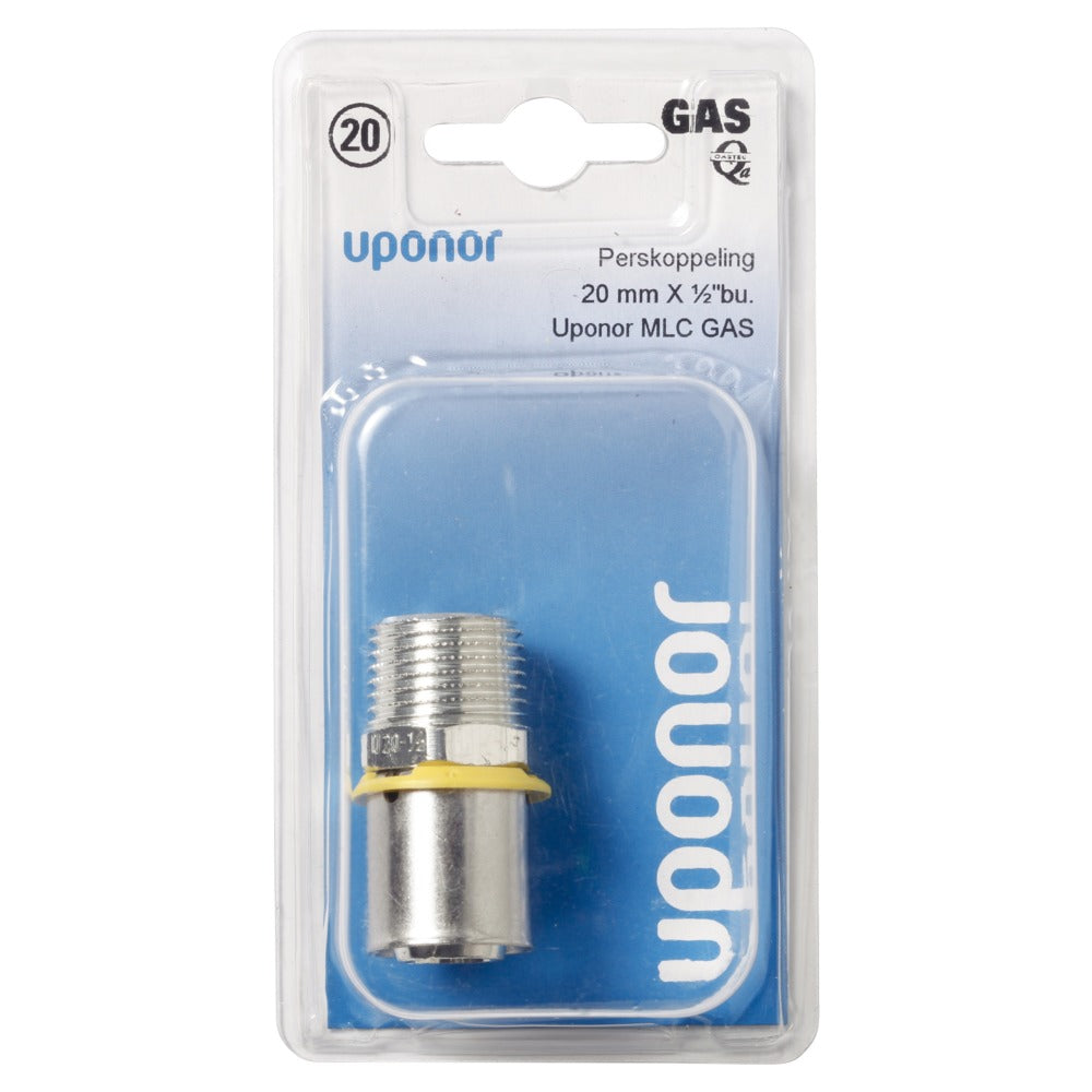 Uponor MLC gas Persovergangsfitting buitendraad 20 mm x 1/2'' buiten-578012