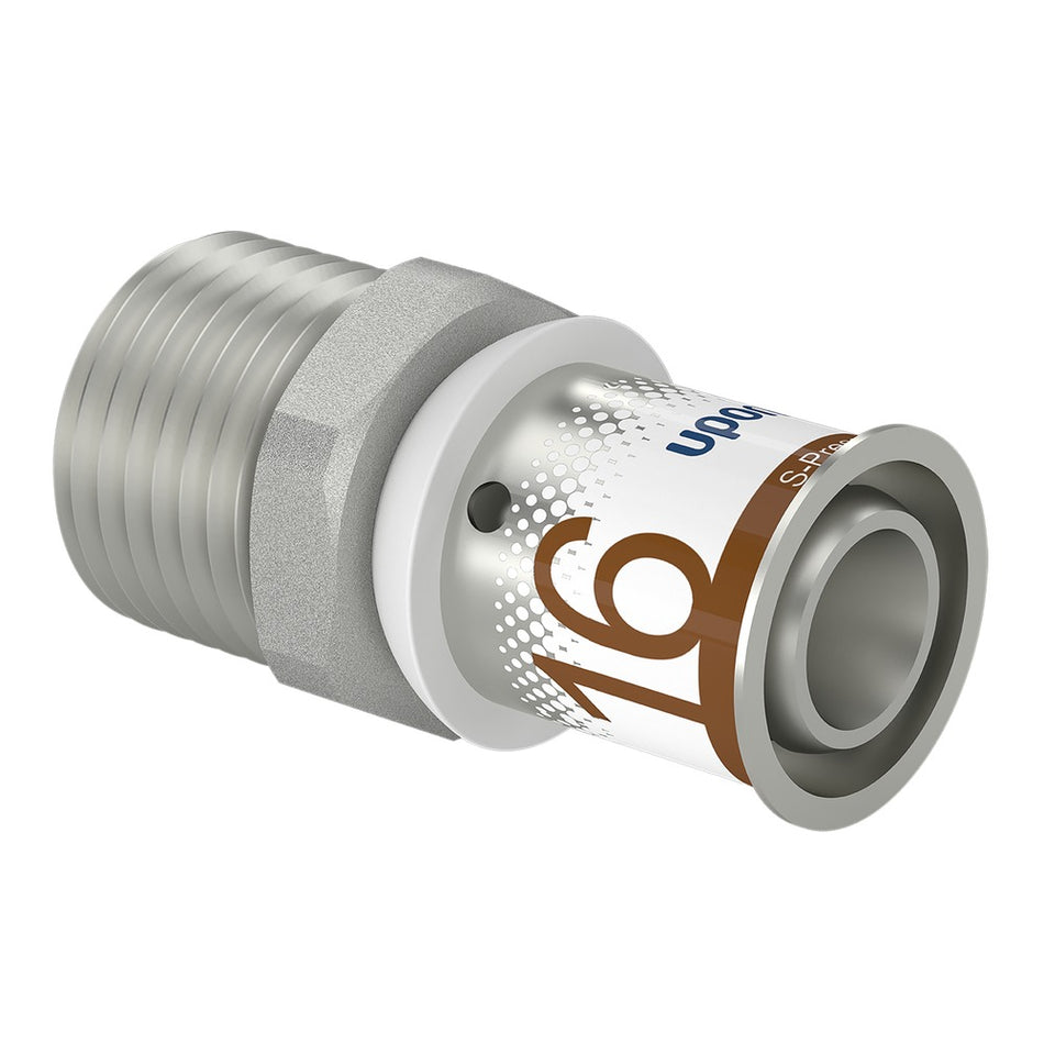 Uponor Perskoppeling messing 16 mm x 1/2'' buiten 2 stuks-578032