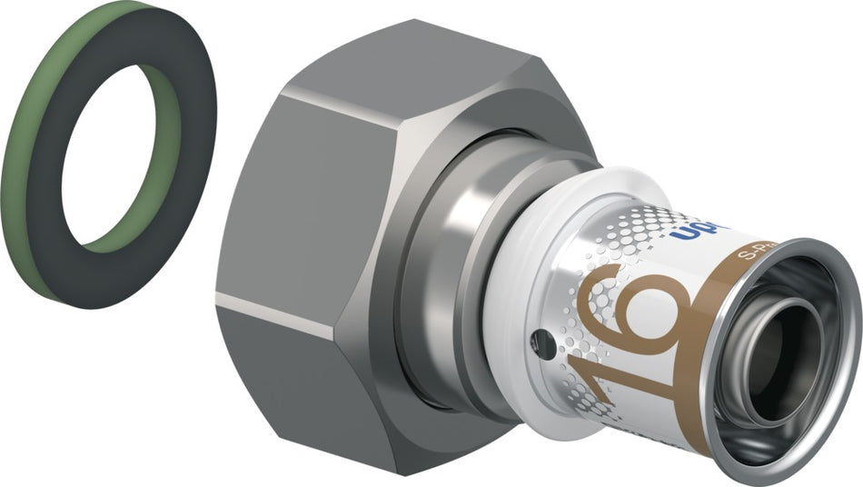 Uponor MLC pers Halve koppeling 16 mm x 3/4'' binnen 2 stuks-578033