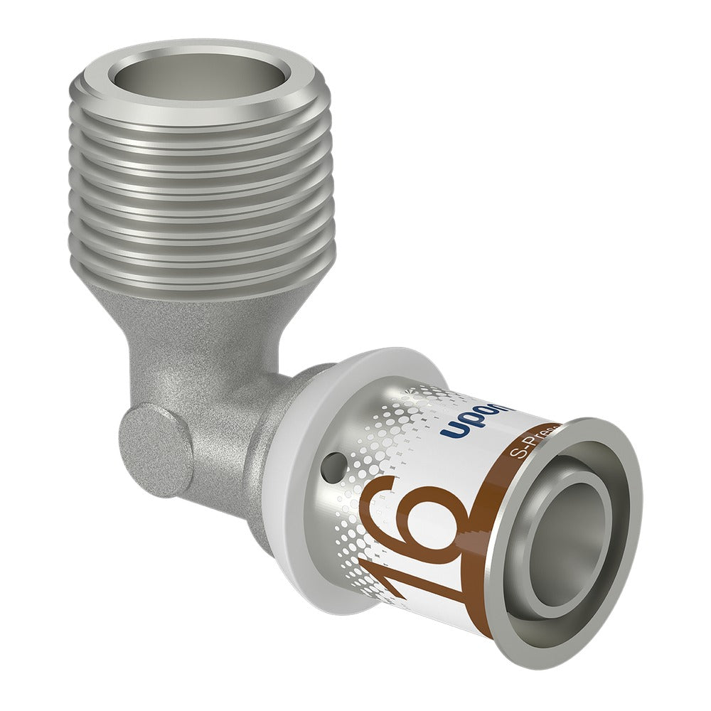 Uponor Persknie messing 16 mm x 1/2'' buiten 2 stuk-578038