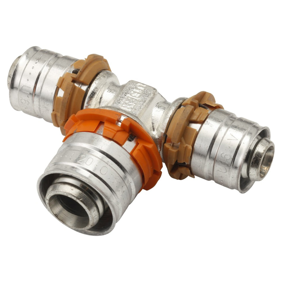 Uponor Pers T-stuk messing 16x20x16 mm 2 stuk-578043