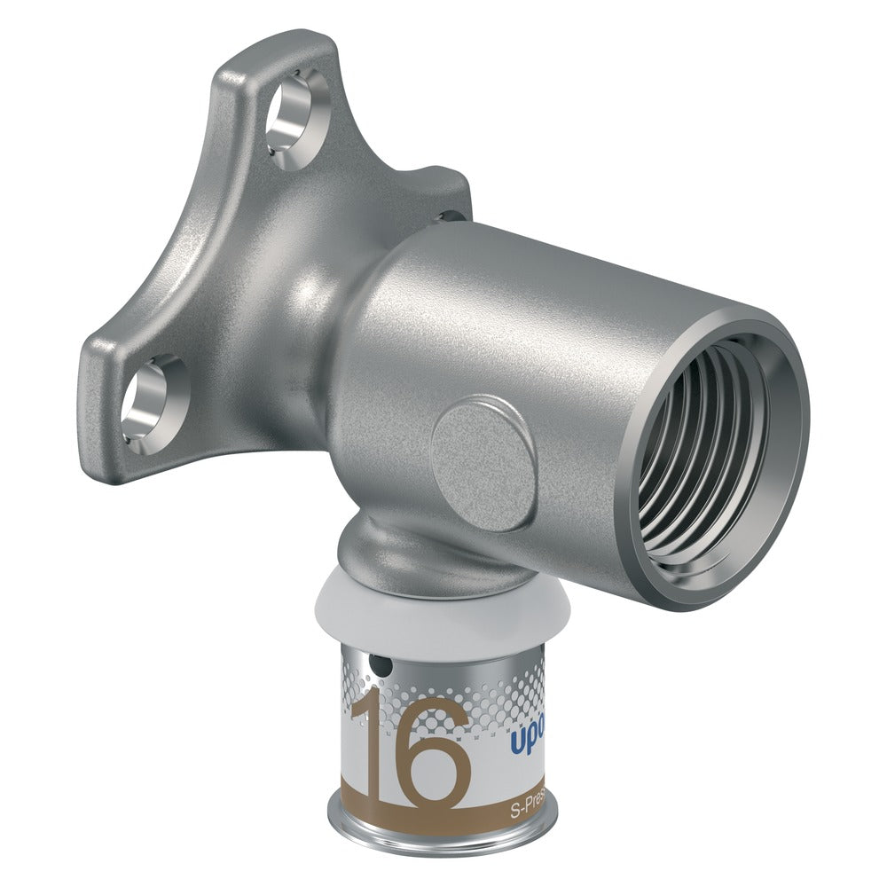 Uponor MLC pers Muurplaat met ronde flens 16 mm x 1/2'' binnen lang 2 stuk-578045