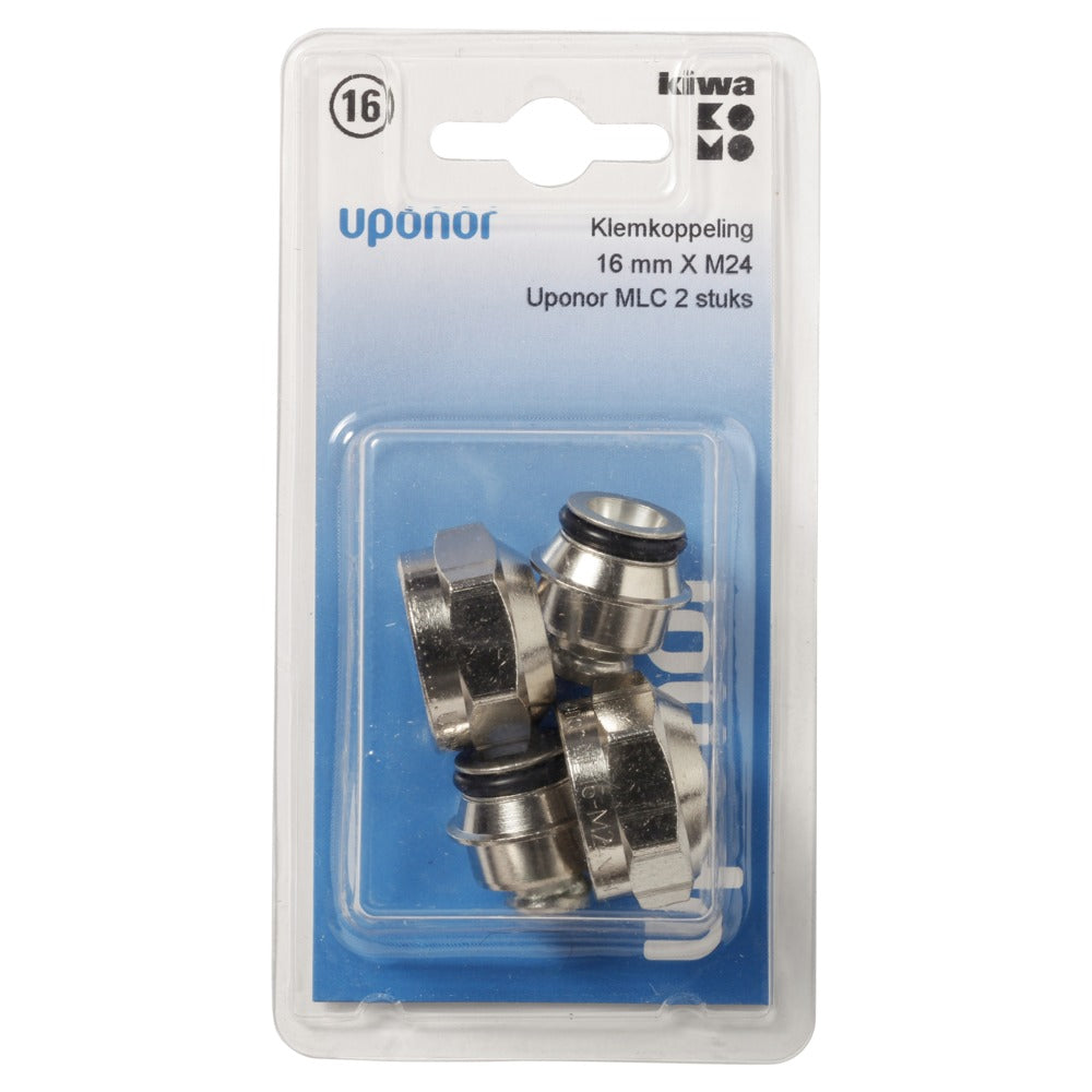 Uponor CV Klemkoppeling messing MLC 16 mm x M24 binnendraad 2 stuks-578054