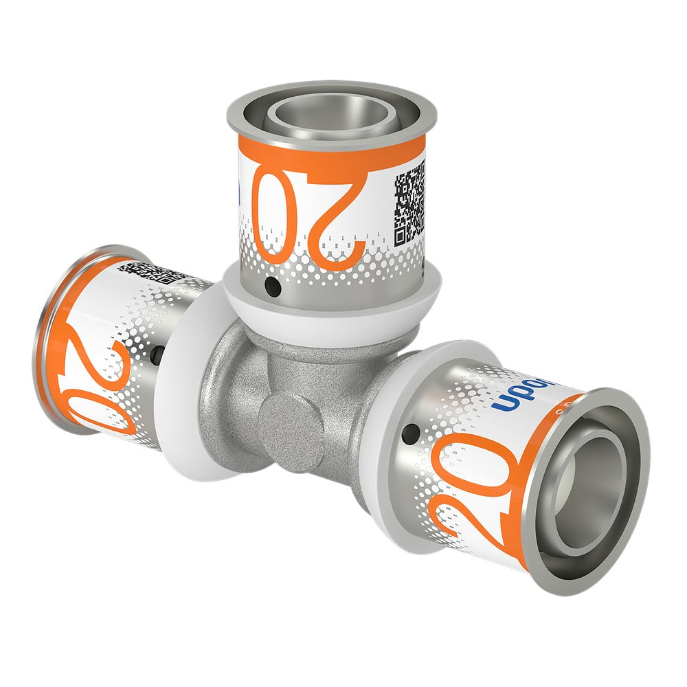 Uponor Pers T-stuk messing 20 mm 2 stuk-578065
