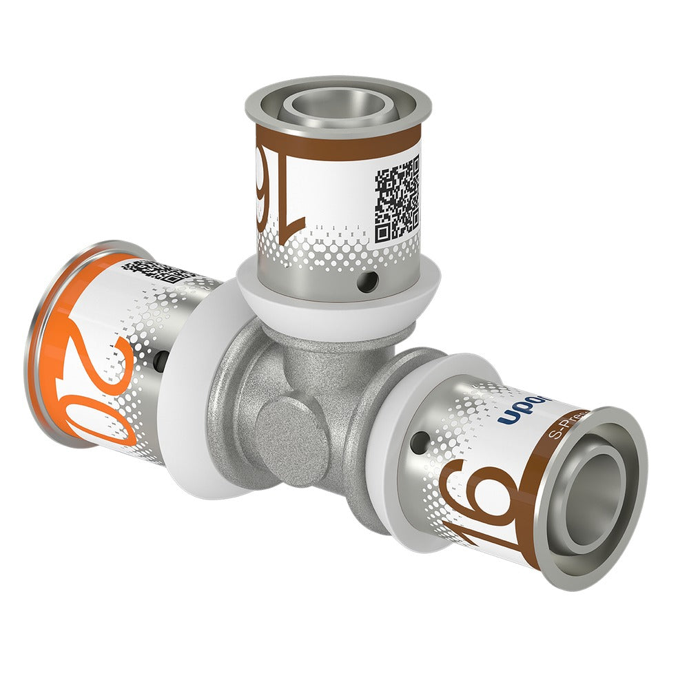 Uponor Pers T-stuk messing 20x16x16 mm 2 stuk-578068