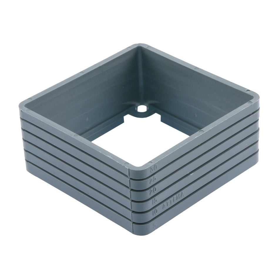Attema Correctierand Centraaldoos Vierkant Grijs 5-30mm-581026