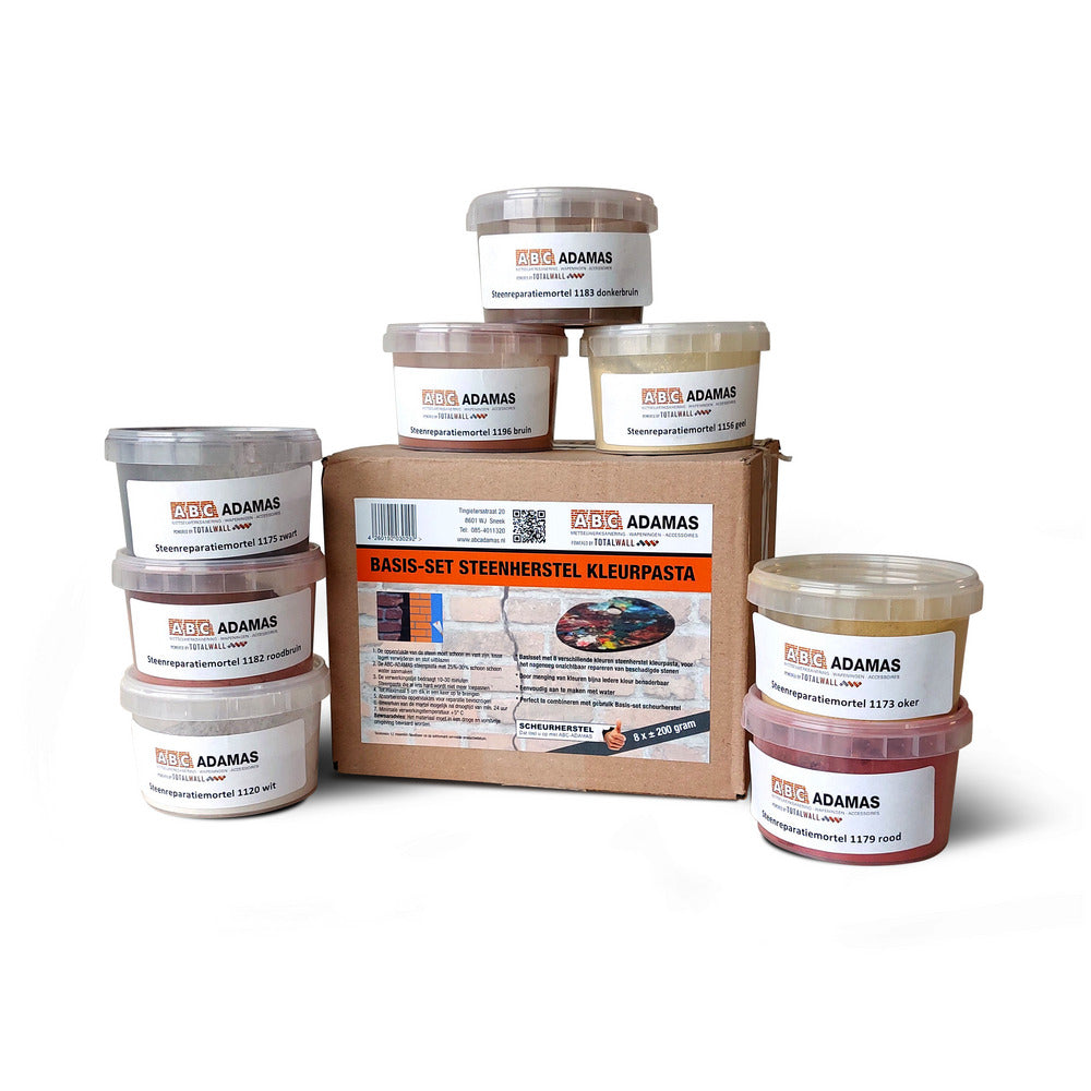 ABC ADAMAS Steenreparatiemortel Basisset Kleurpasta 8x200gr-581467
